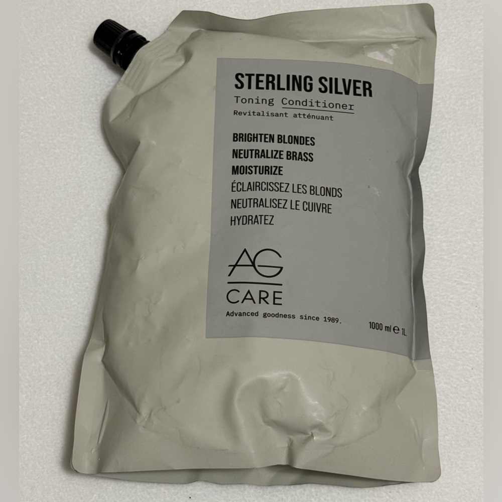 New AG Care Sterling Silver Toning Conditioner 1000 ml - 1L Neutralizes Brass